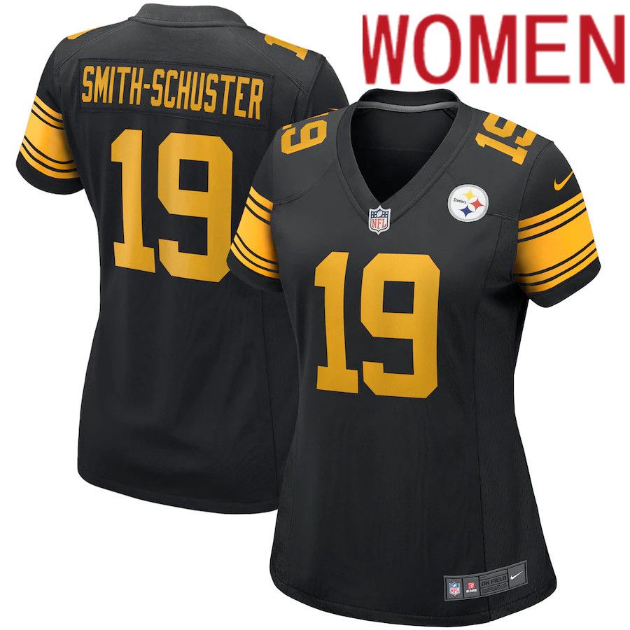 Women Pittsburgh Steelers #19 JuJu Smith-Schuster Nike Black Alternate Game Player NFL Jersey->women nfl jersey->Women Jersey